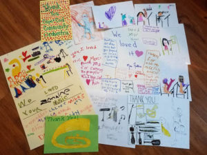 Thank you letters from students.